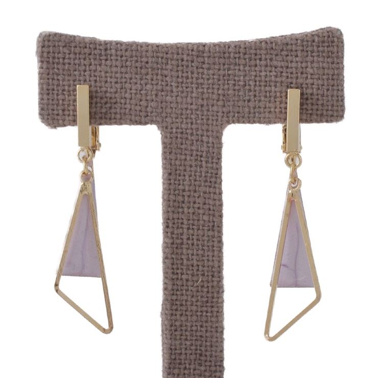 SALE サンカクデザインのマーブルカラーイヤリング | lunolumo | 詳細画像3 