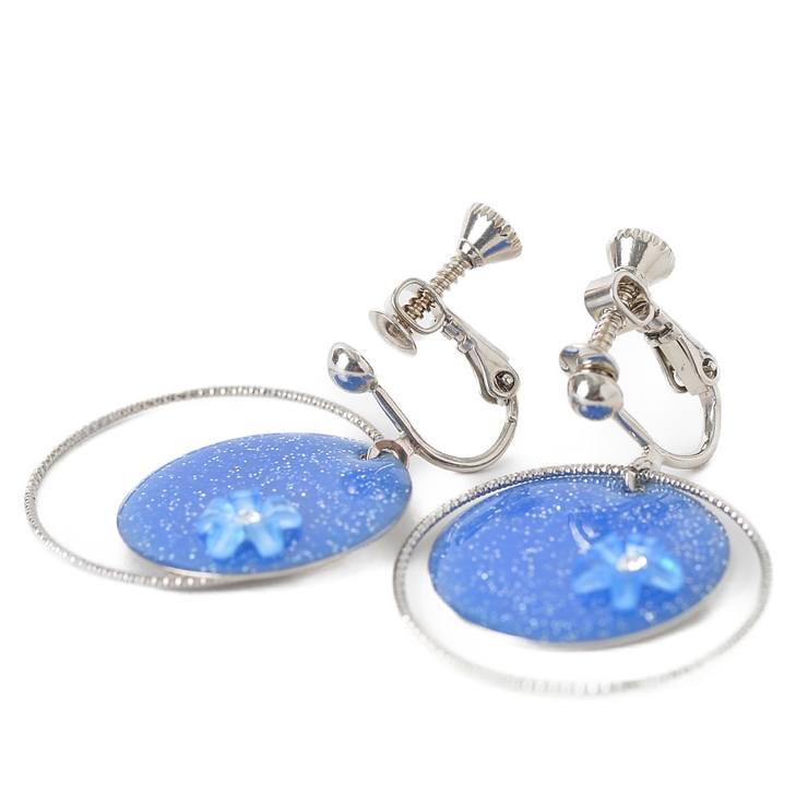 花とラメカラーのコンビイヤリング | lunolumo | 詳細画像5 