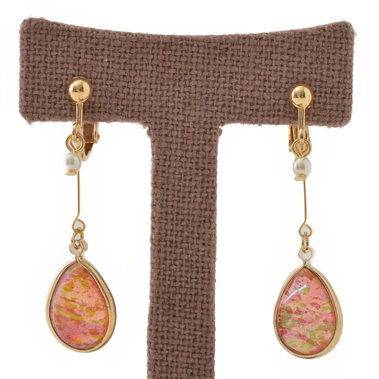 オパールカラーとメタルバーのドロップイヤリング | lunolumo | 詳細画像4 