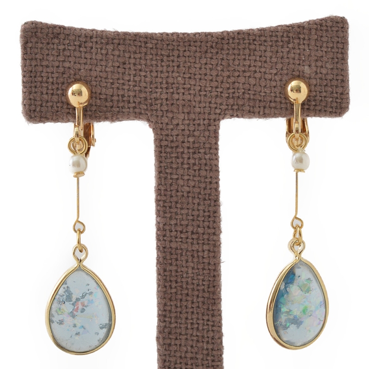 オパールカラーとメタルバーのドロップイヤリング | lunolumo | 詳細画像5 