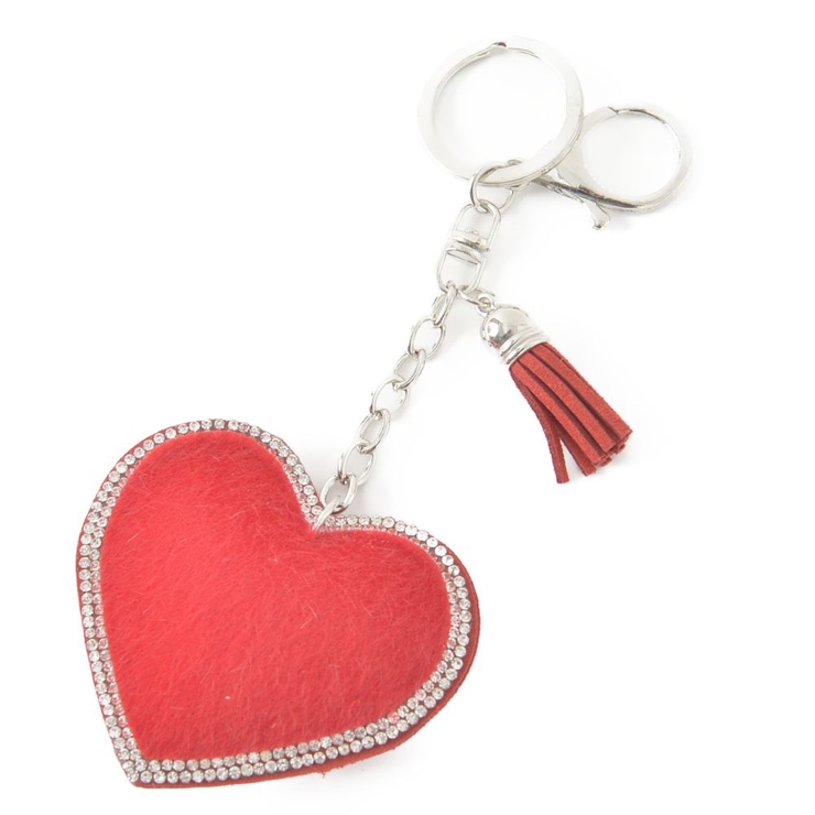 ハートモチーフ起毛デザインキーホルダー バッグチャーム チャーム N | lunolumo | 詳細画像5 