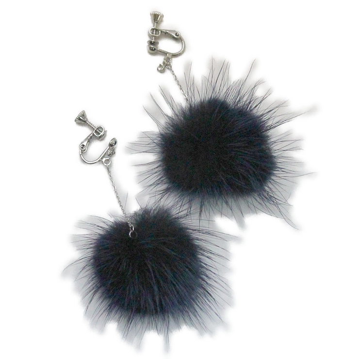 ミンクファーとロングチェーンのイヤリング | lunolumo | 詳細画像5 