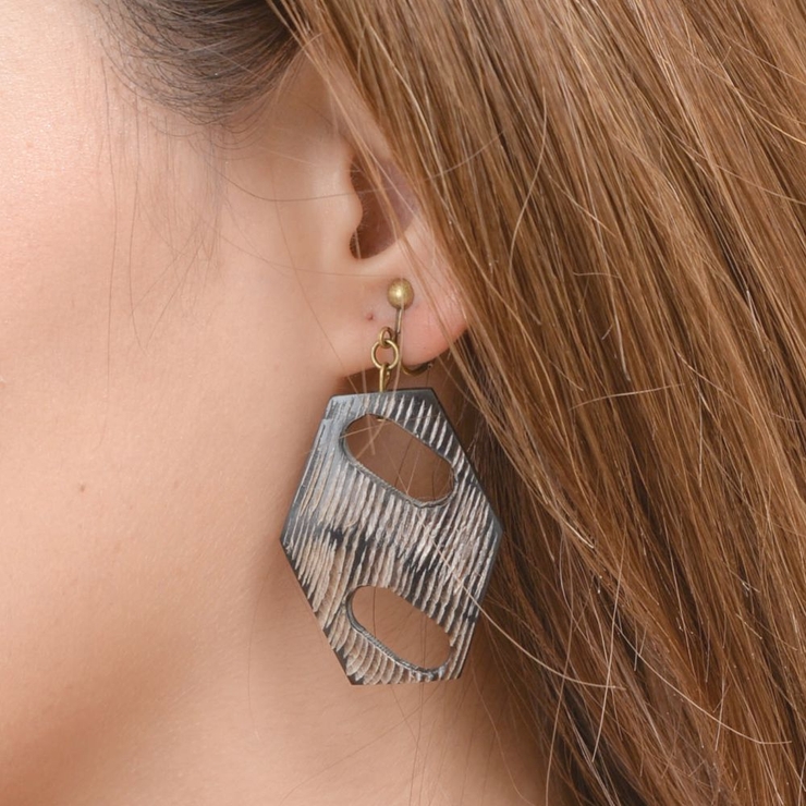 イヤリング レディース 水牛の角 | lunolumo | 詳細画像5 