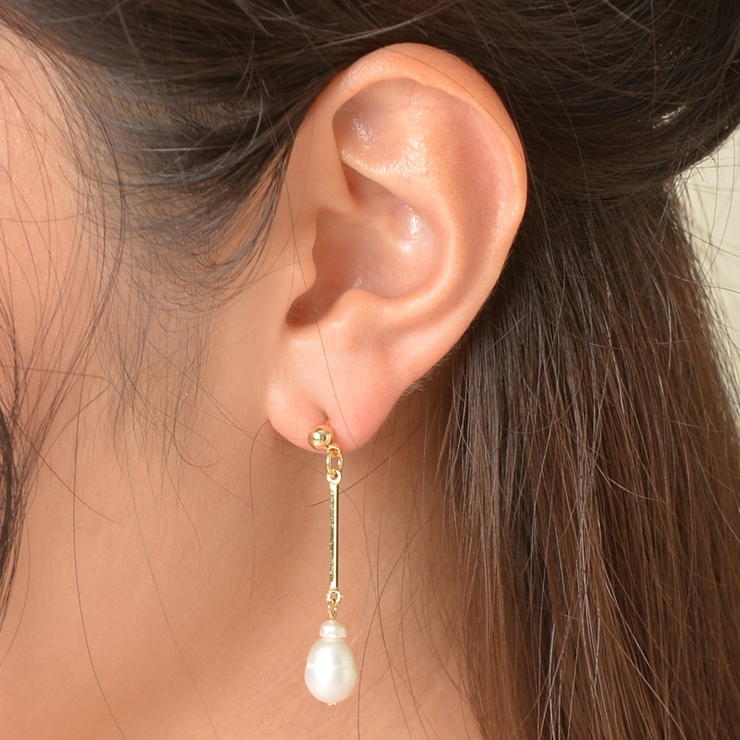 ピアス 淡水パール パール | lunolumo | 詳細画像3 