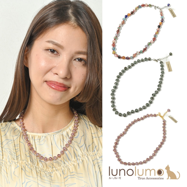 ベネチアングラスネックレス ベネチアンガラス ショートネックレス | lunolumo | 詳細画像1 