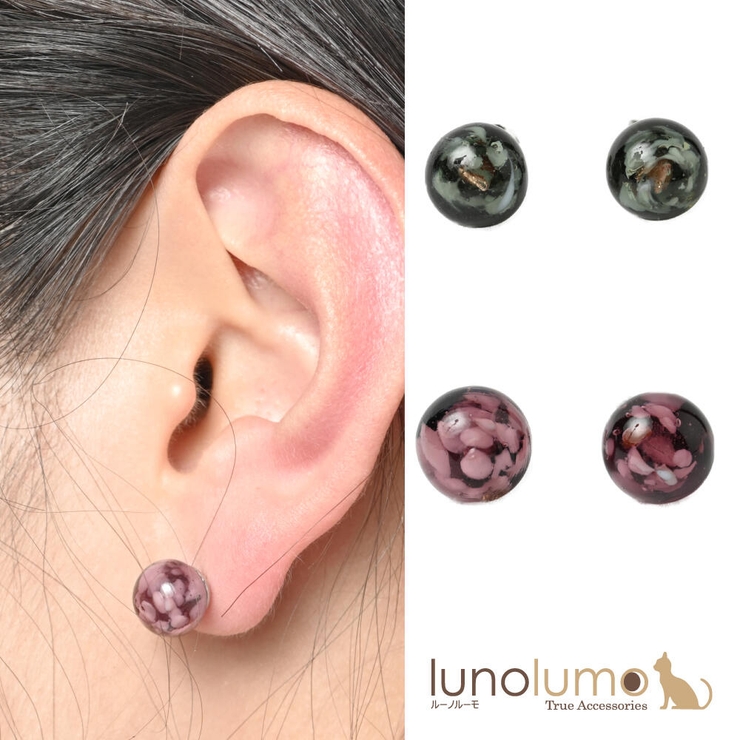 パール K18ピアス(淡水真珠/13mm/パープル系/6月誕生石