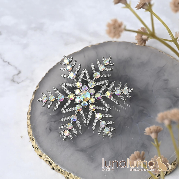 クリスマス ブローチ 雪の結晶 | lunolumo | 詳細画像1 