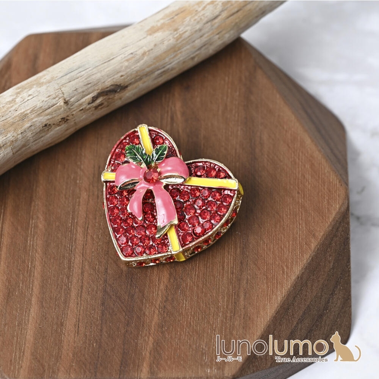 クリスマス ブローチ ハート | lunolumo | 詳細画像1 