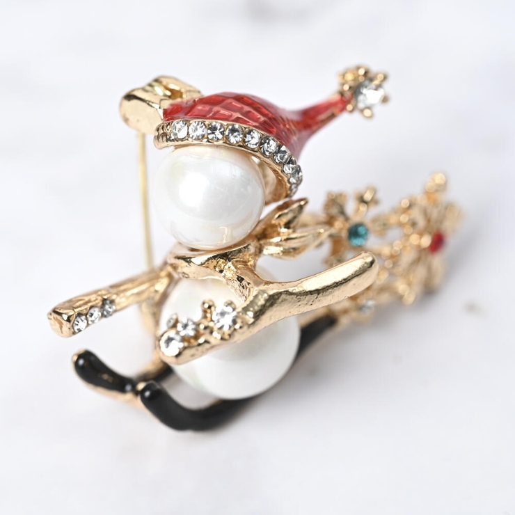 クリスマス ブローチ ゆきだるま | lunolumo | 詳細画像5 