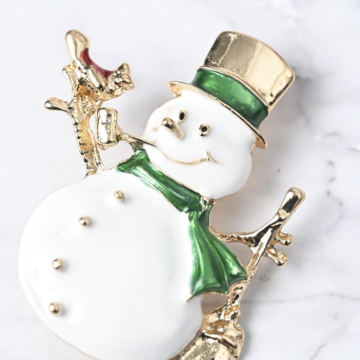 クリスマス ブローチ ゆきだるま | lunolumo | 詳細画像4 