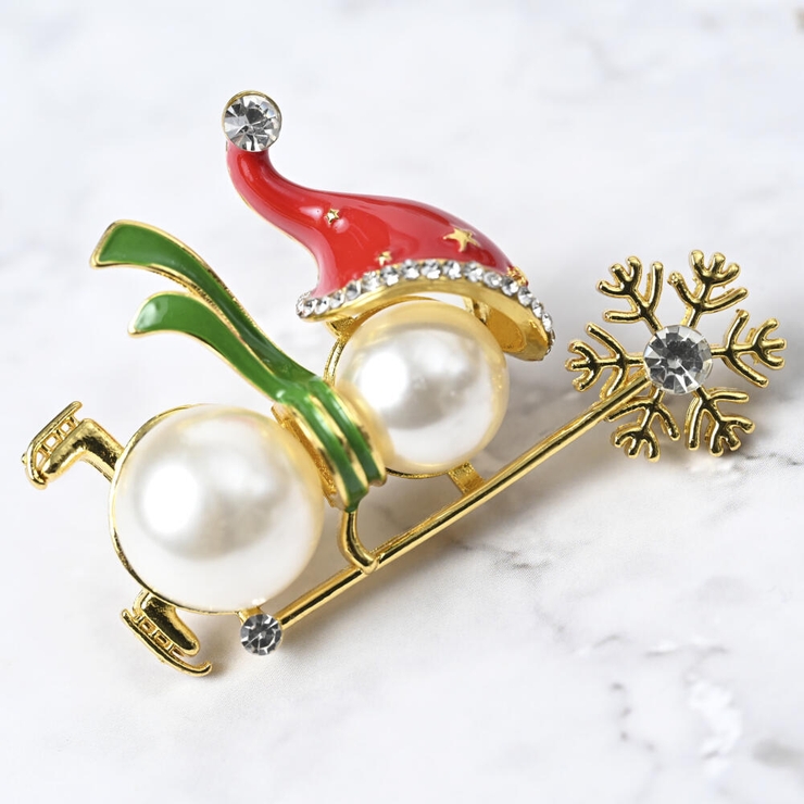 クリスマス ブローチ ゆきだるま | lunolumo | 詳細画像5 