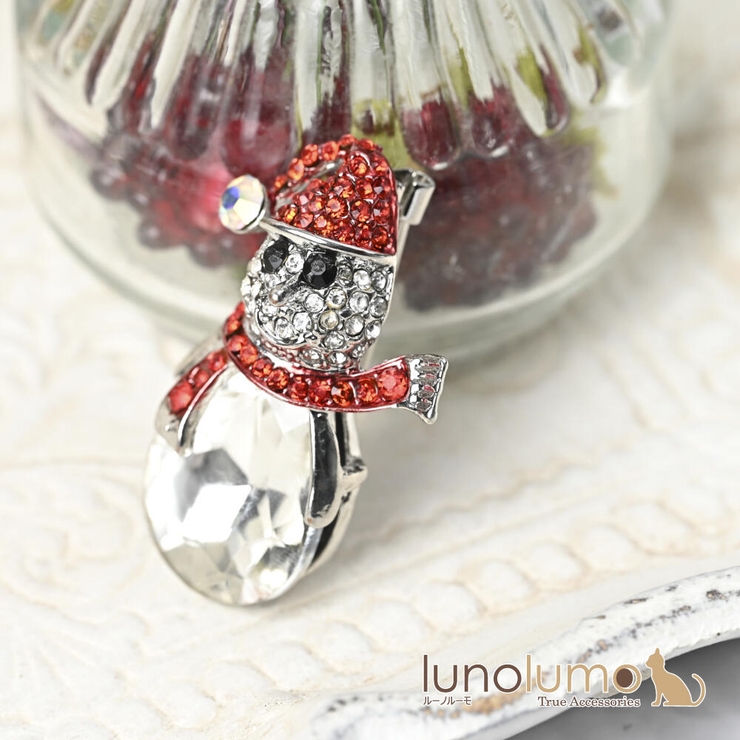 クリスマス ブローチ ゆきだるま | lunolumo | 詳細画像1 