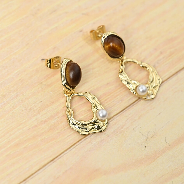 ピアス レディース タイガーアイ | lunolumo | 詳細画像5 