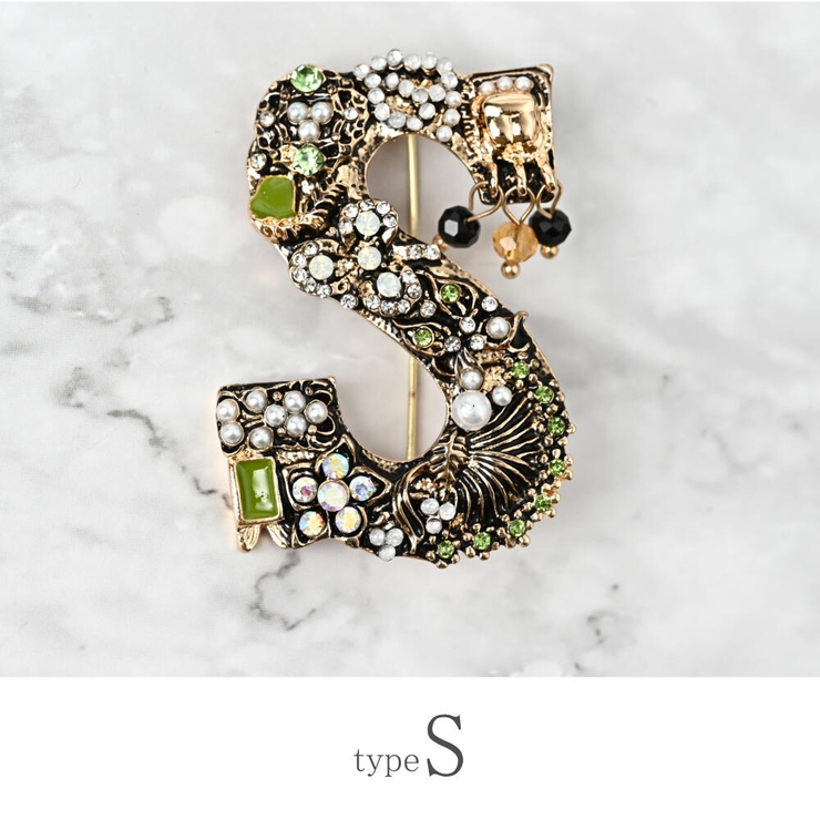 ブローチ レディース イニシャル | lunolumo | 詳細画像3 