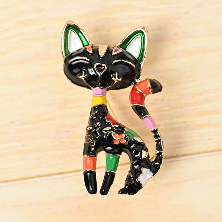 NO.920❤黒猫 ロンドン街並み❤レジンへアゴム ブローチ - メルカリ