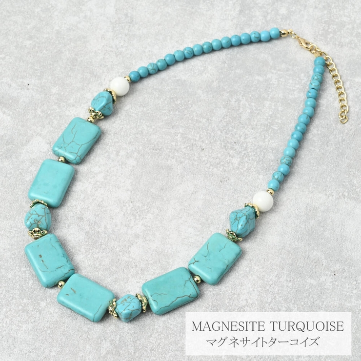 ネックレス レディース マグネサイトターコイズ | lunolumo | 詳細画像4 