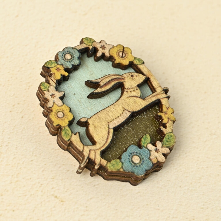 ブローチ レディース ウッド | lunolumo | 詳細画像4 