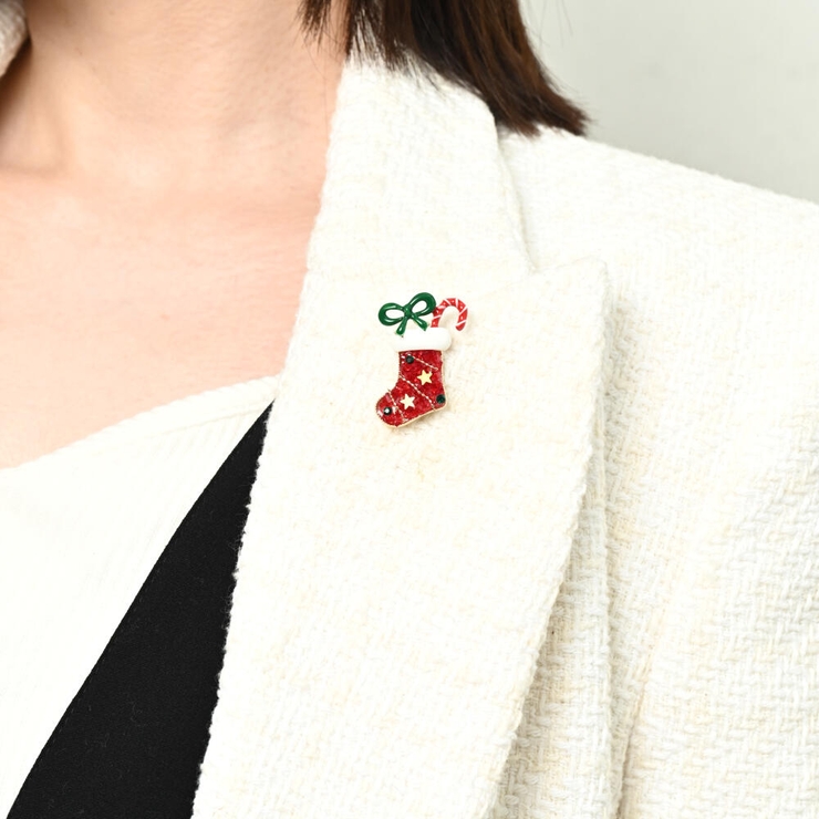 クリスマス ブローチ サンタ帽子 | lunolumo | 詳細画像13 