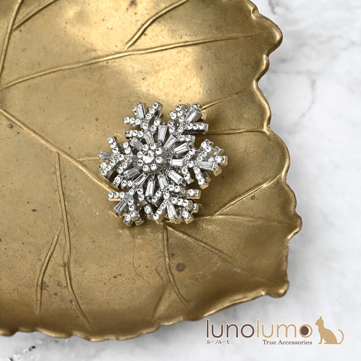 クリスマス ブローチ 雪の結晶 | lunolumo | 詳細画像1 