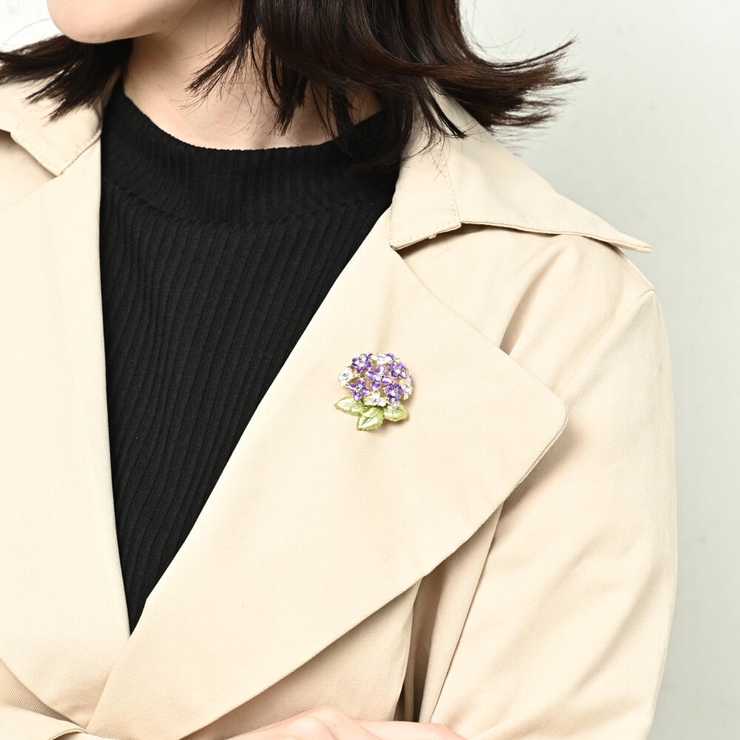 ブローチ レディース 紫陽花 | lunolumo | 詳細画像3 