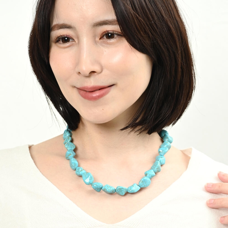 ネックレス レディース マグネサイトターコイズ | lunolumo | 詳細画像3 