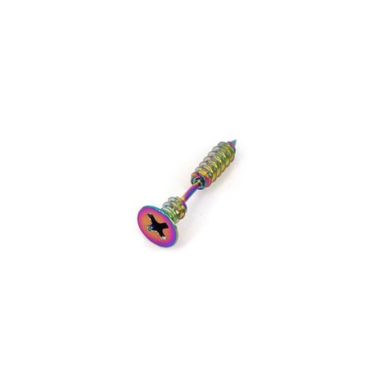 レインボー | 【16G】ネジモチーフストレートバーベルボディピアス | LUPIS