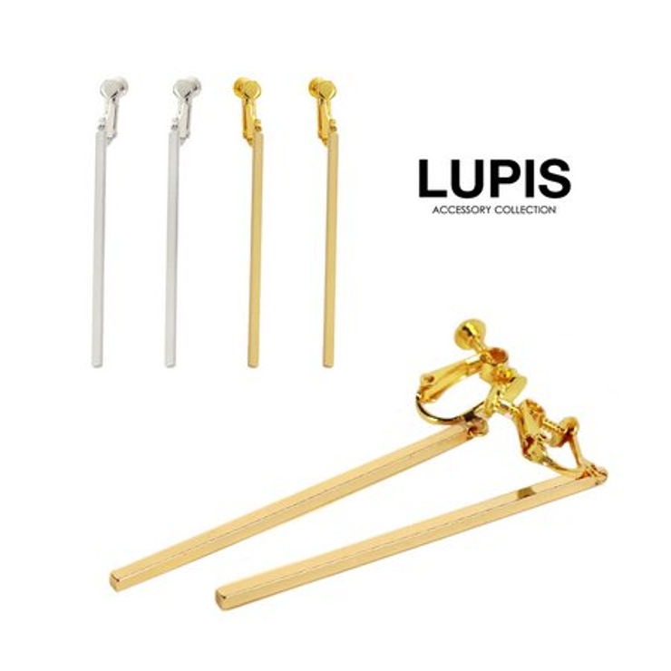 スクエアバーロングイヤリング【ネジバネ式】 | LUPIS | 詳細画像1 