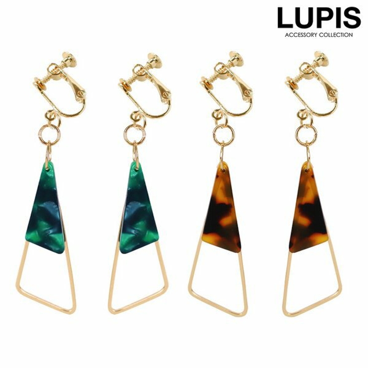 マーブルプレートトライアングルイヤリング【大ぶり ネジバネ式】 | LUPIS | 詳細画像1 