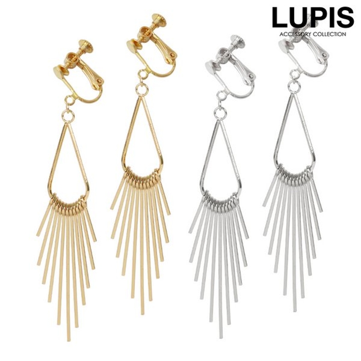 ドロップサークルバーフリンジイヤリング【ネジバネ式 大ぶり】 | LUPIS | 詳細画像1 
