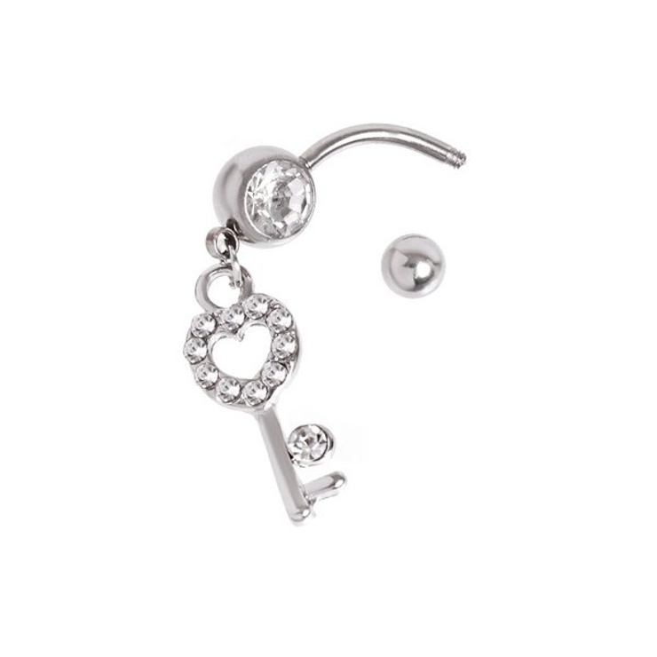 【14G】ハートキーバナナバーベルボディピアス・へそピアス | LUPIS | 詳細画像3 