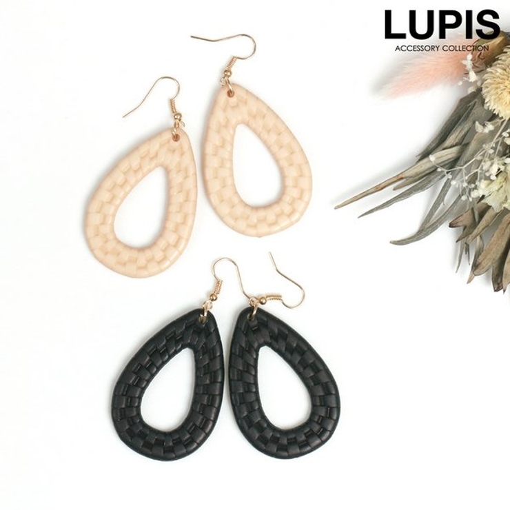 ラタン風ドロップフレームフックピアス  | LUPIS | 詳細画像1 