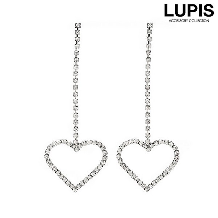 ハートフレームラインストーンピアス  | LUPIS | 詳細画像1 