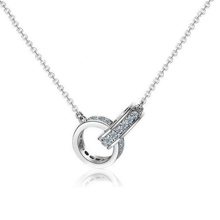 ツインリングネックレス 【キュービックジルコニア CZ | LACORDE  | 詳細画像1 