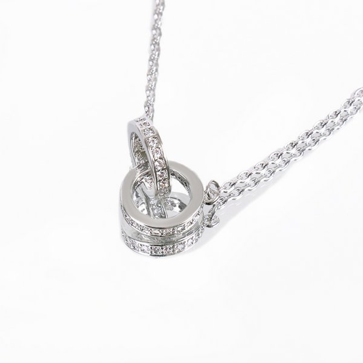 ツインリングネックレス 【キュービックジルコニア CZ | LACORDE  | 詳細画像2 