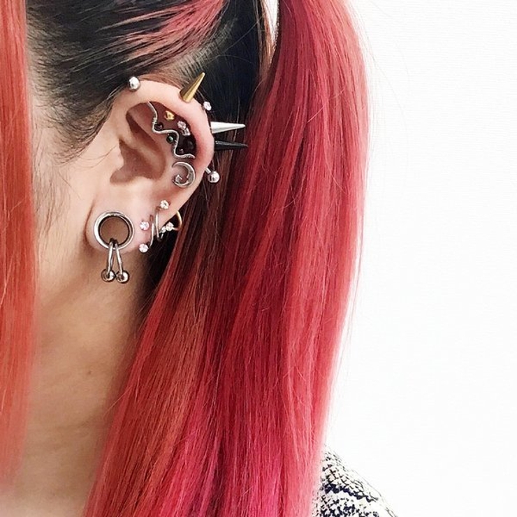 【16G】ムーン×スターストレートバーベルボディピアス 【ボディピアス 16G | LUPIS | 詳細画像6 