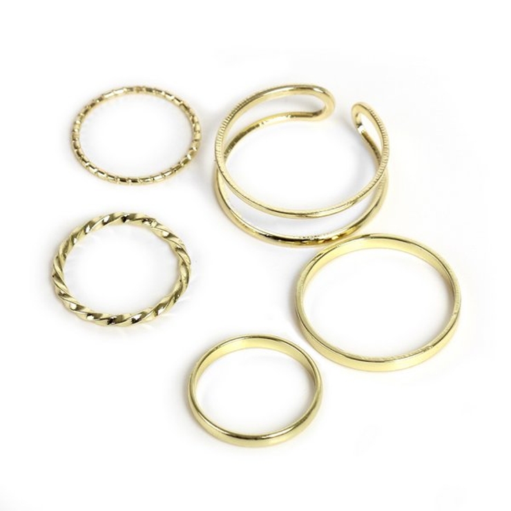 ゴールド | シンプルメタルリングセット【5本セット 指輪】 | LUPIS