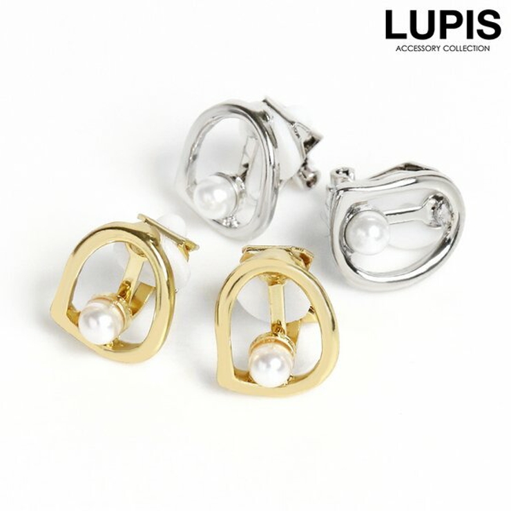 パールポイントオーバルイヤリング | LUPIS | 詳細画像1 