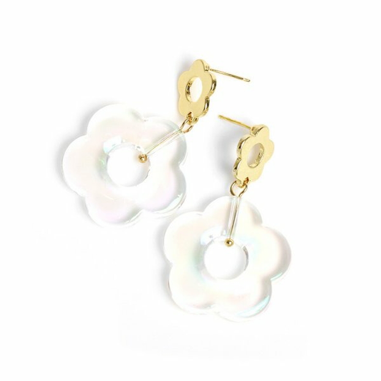 オーロラ×メタルフラワーピアス 【シルバー925ポスト S925ポスト | LUPIS | 詳細画像3 