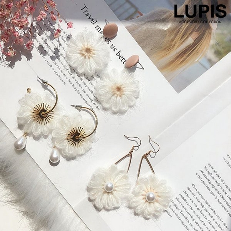 シフォンフラワーピアス  | LUPIS | 詳細画像1 