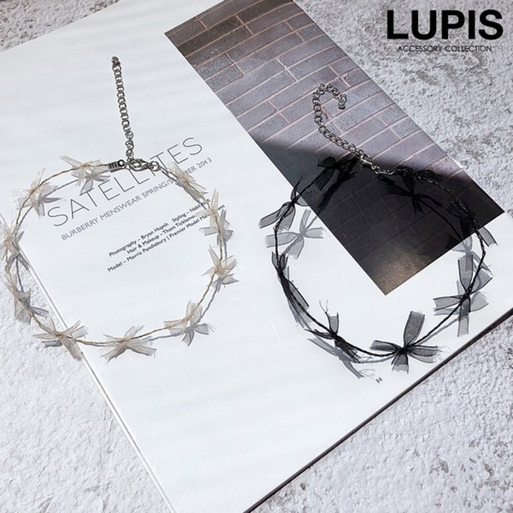オーガンジーリボンチョーカーネックレス  | LUPIS | 詳細画像1 