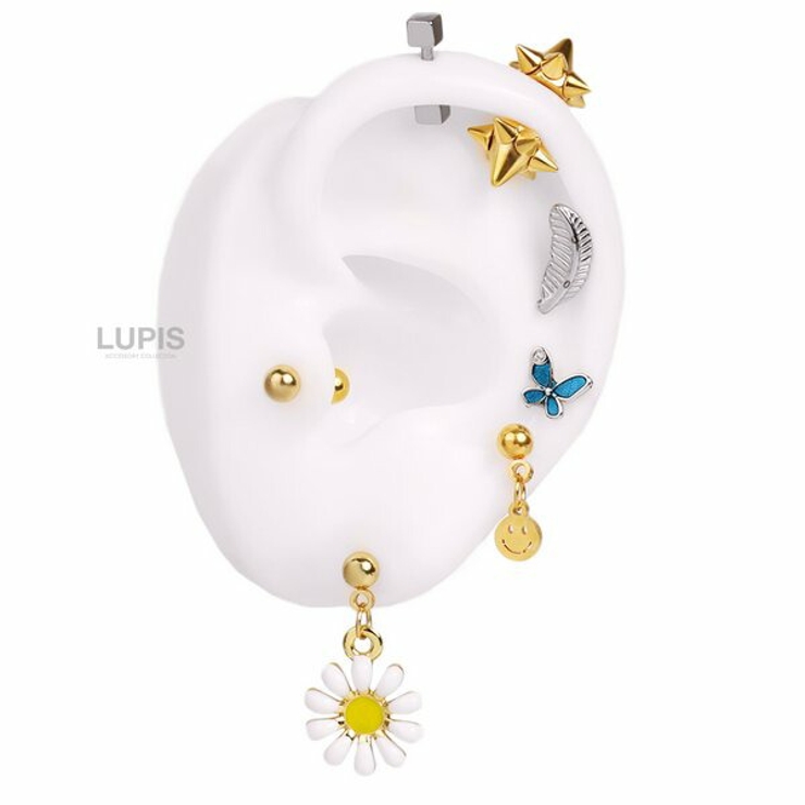 ≪20G≫スター×フラワーチャームストレートバーベルボディピアス  | LUPIS | 詳細画像4 