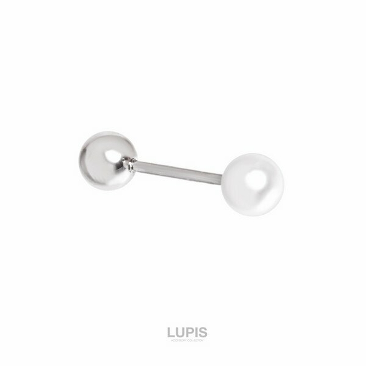 4mm | ≪20G≫パール×メタルストレートバーベルボディピアス 【プチプラ 316L | LUPIS