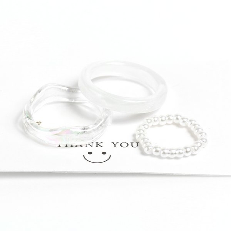 マーブル×オーロラ×パールリングセット【3本セット 指輪】 | LUPIS | 詳細画像5 