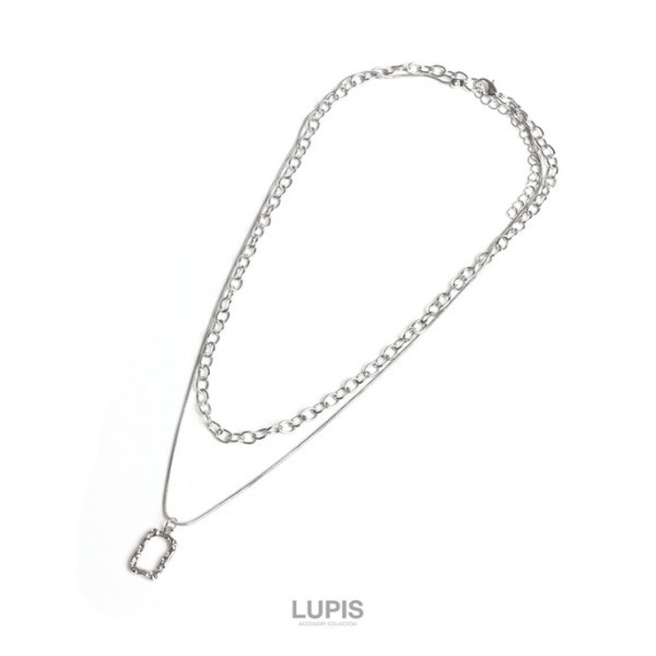 変形メタル2連チェーンネックレス | LUPIS | 詳細画像4 