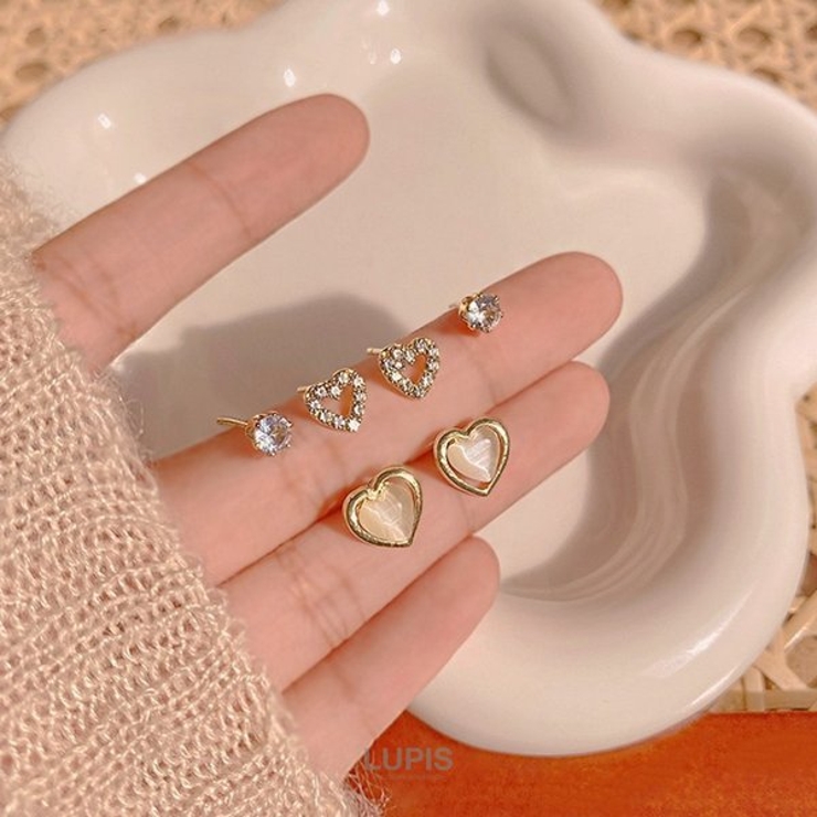 ハート×ストーンピアスセット【3ペアセット】 | LUPIS | 詳細画像5 