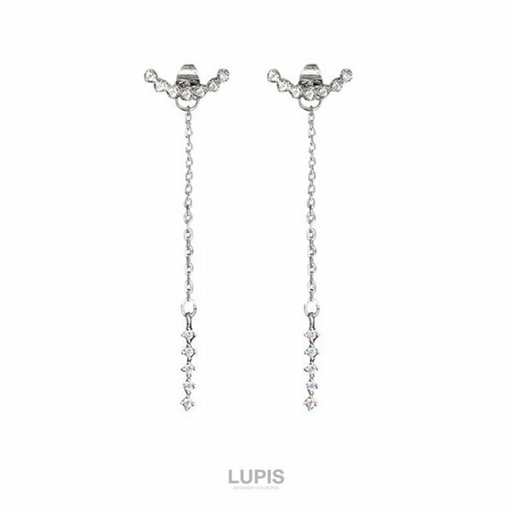 カーブラインロングチェーンバックキャッチピアス【S925ポスト】 | LUPIS | 詳細画像4 
