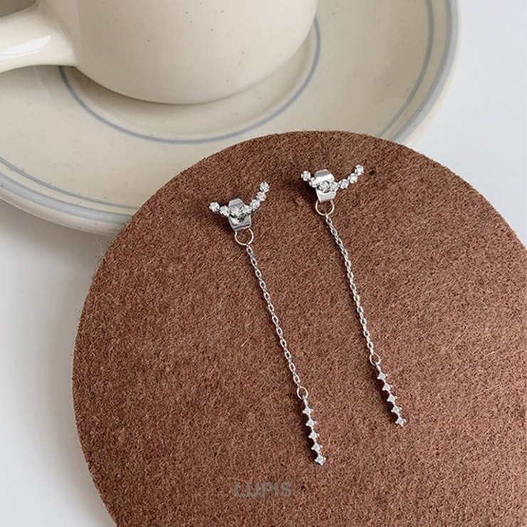 カーブラインロングチェーンバックキャッチピアス【S925ポスト】 | LUPIS | 詳細画像5 