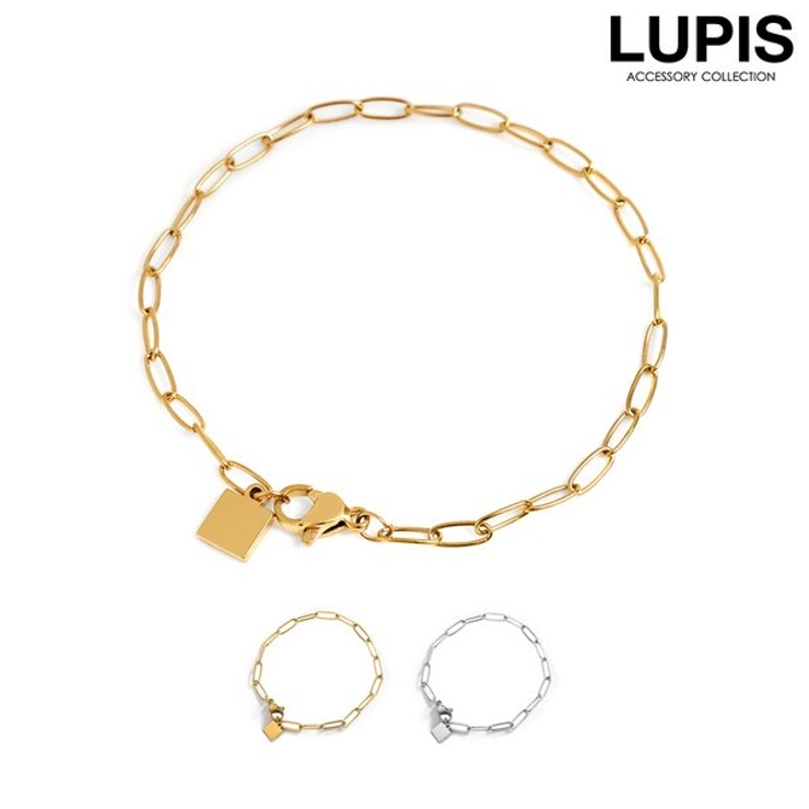 スクエアチャームメタルチェーンブレスレット | LUPIS | 詳細画像1 
