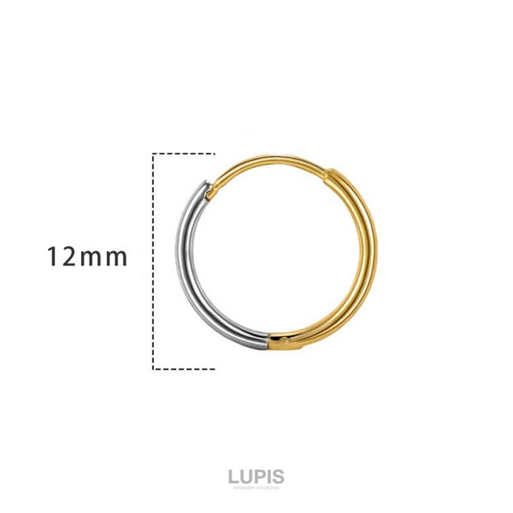 ≪1個入/片耳用≫バイカラーワンタッチフープピアス | LUPIS | 詳細画像5 
