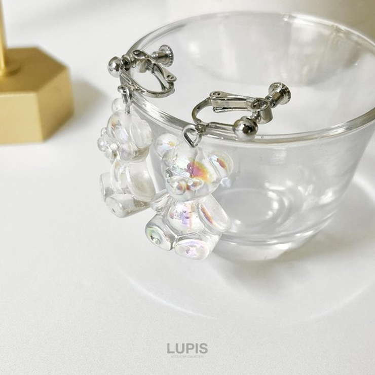 オーロラくまイヤリング【ネジバネ式】 | LUPIS | 詳細画像5 